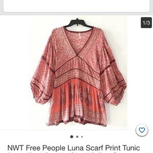 PRICED TO SALE!!! Free People Luna Scarf Print Tunic! NWT!